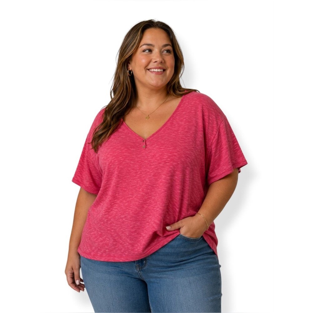 Eileen Fisher Linen and Cotton V-Neck Short Sleeve Top Minimalist Summer Classic